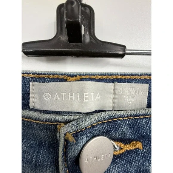 Athleta Sculptek High Rise Slimming Skinny‎ Jeans Medium Wash Size 8 - Picture 2 of 9